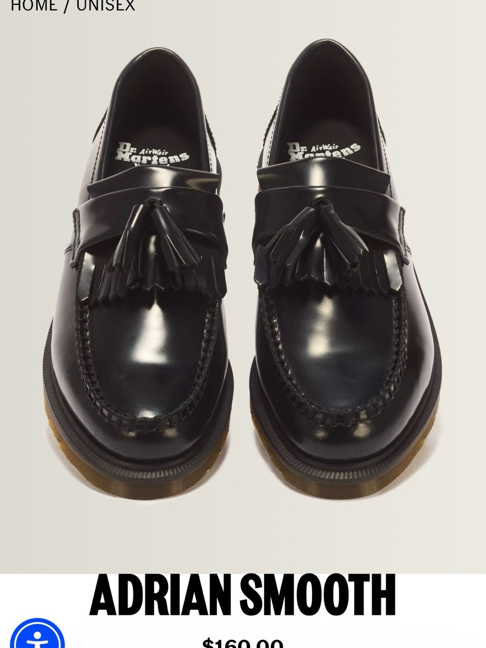 Dr. Martens Adrian Black Smooth Leather Tassel Loafers SIZE 8